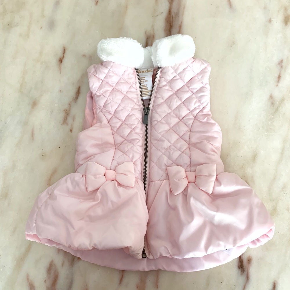 Pale pink puffer vest